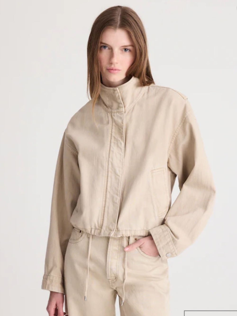 Madewell Denim Crop Field Jacket - Faded Khaki